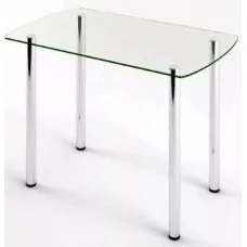 Glass dining table D-06-0 with tempered glass and chrome legs